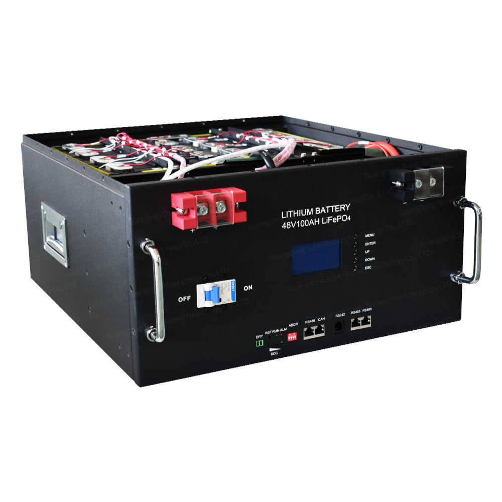 48 V 100 Ah Rack-Montagebatterie 5 kWh Solarbatterie – Lifepo4 Lithium-Ionen-LFP-wiederaufladbares netzunabhängiges Netzteil mit integriertem BMS-4u