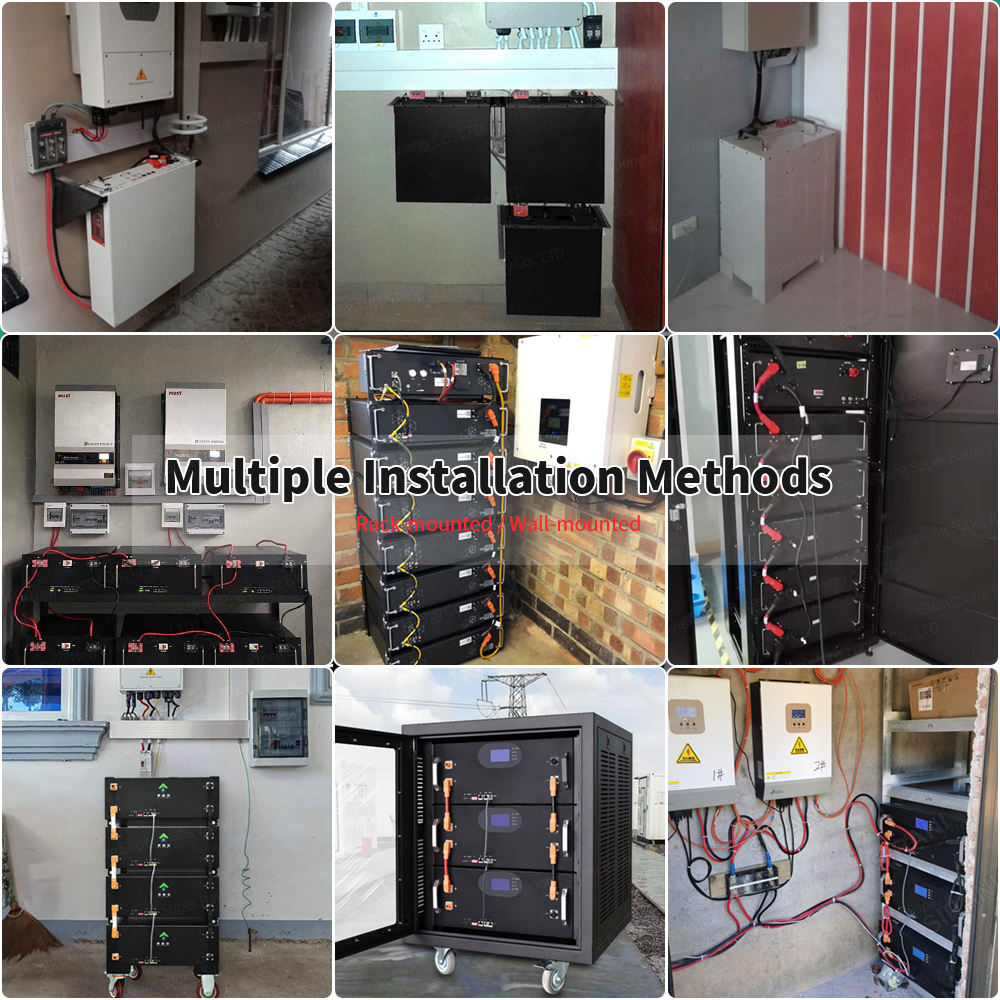 Solar-Wechselrichter-Lithium-Eisenphosphat-Batterie 2,5 kWh 5 kWh 10 kWh 12 V 24 V 48 V 200 Ah Basisstation Server Rack Lifepo4-Batterie