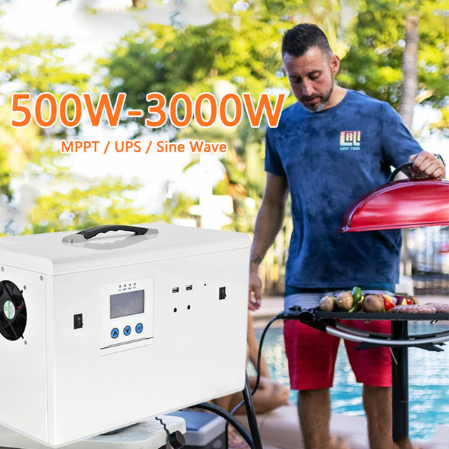 Tragbarer MPPT-Solarstromgenerator mit 500 W, 1 kW, 2 kW, 3 kW, Heim-Solarsystem für die Notstromspeicherung