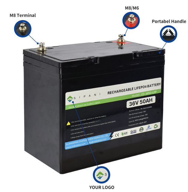 36-V-Lithium-Ionen-Akku, 36 V, 40 Ah, 50 Ah, 60 Ah, 80 Ah, 100 Ah, Lifepo4-Trolling-Motor-Akku